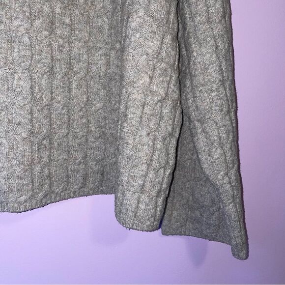 H&M L Wool Blend Cable Knit Sweater Gray - Picture 3 of 5